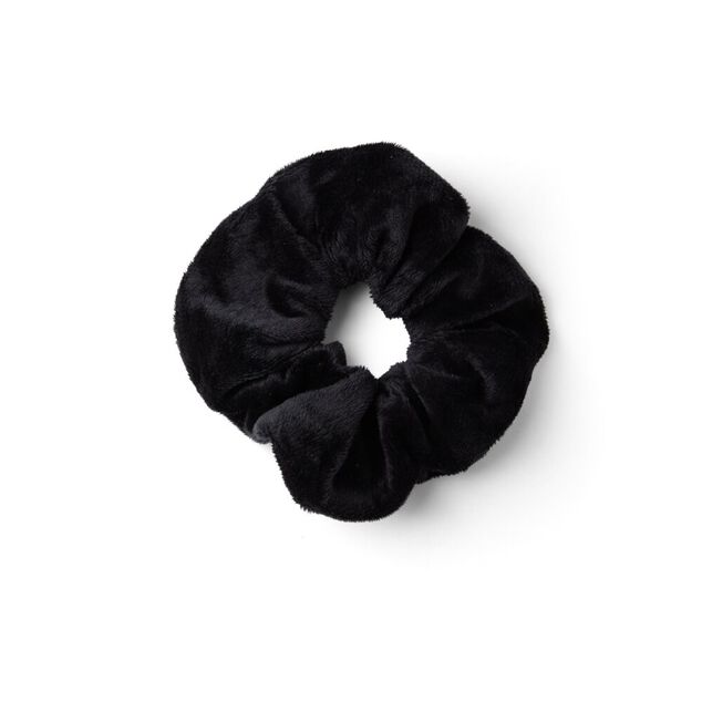 Chouchou velours &eacute;pais noir