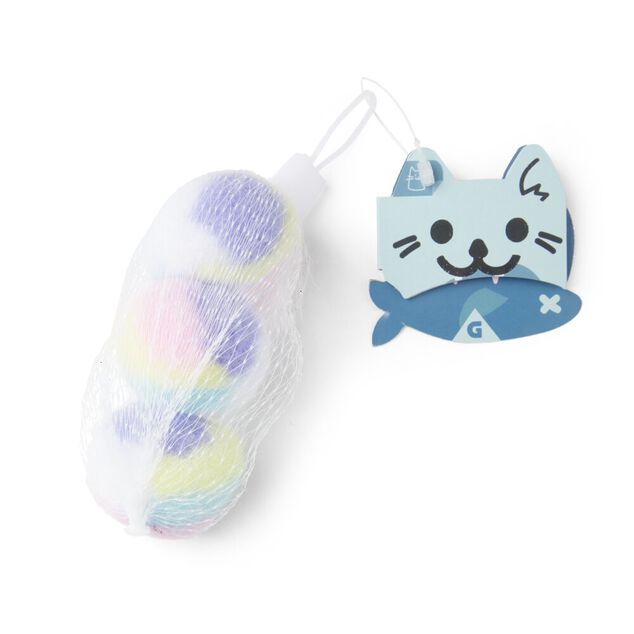 Lot de 3 balles pour chat en plastique multicolore &Oslash;4cm