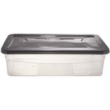 Box dessous de lit transparent et gris 30L