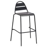 Chaise haute d'ext&eacute;rieur Fun m&eacute;tal gris 59x58xH105cm