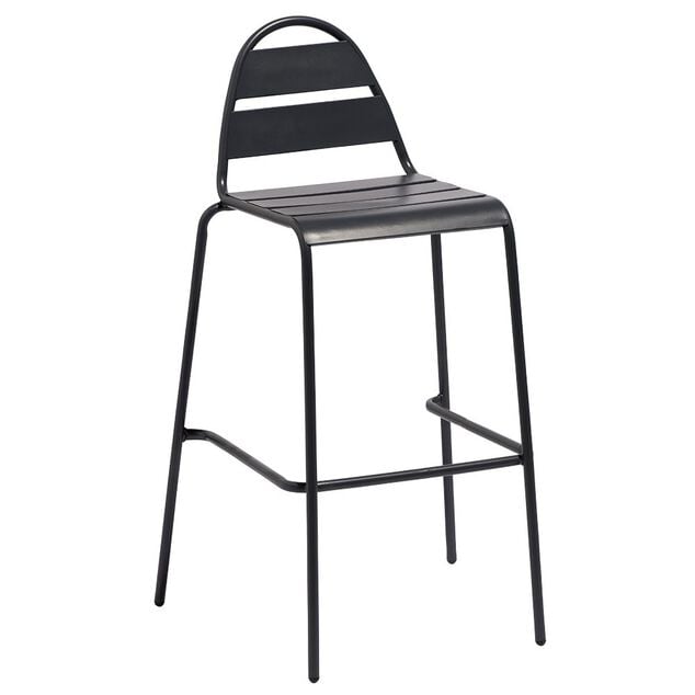 Chaise haute d'ext&eacute;rieur Fun m&eacute;tal gris 59x58xH105cm