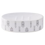 Porte-savon c&eacute;ramique motif blanc et noir 13x8,5xH3cm