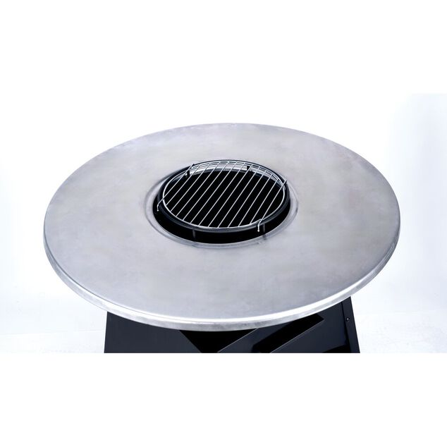 Brasero en acier inox noir M&eacute;rida &Oslash;80xH96cm