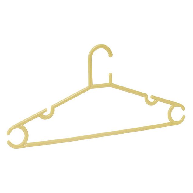 Cintre en plastique jaune x5 - L38,5xH17cm