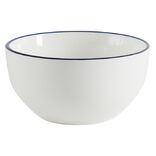 Bol porcelaine blanc liseré noir Ø15xH7cm