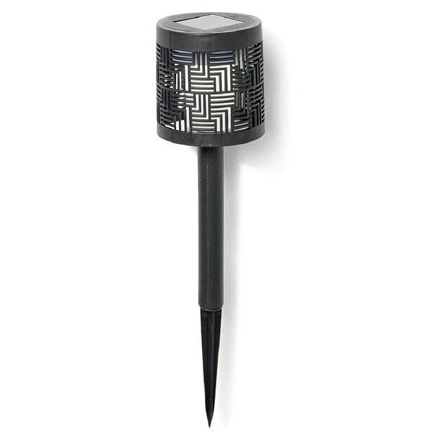 Borne solaire plastique ajour&eacute; noir H36,5cm