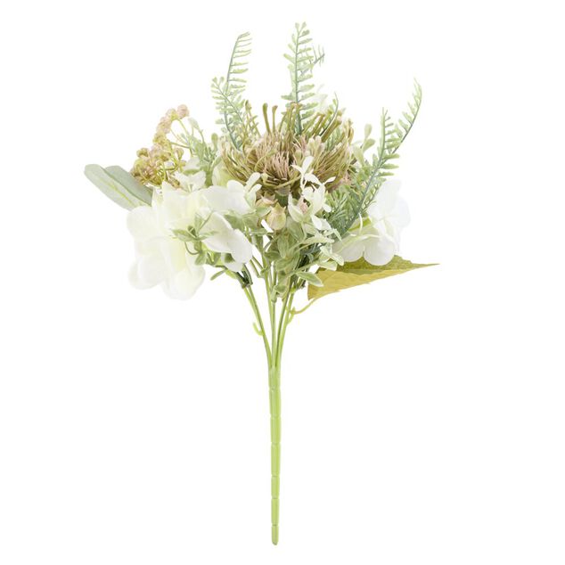 Bouquet artificiel roses et petites fleurs &Oslash;26xH41cm (2&nbsp;mod&egrave;les)