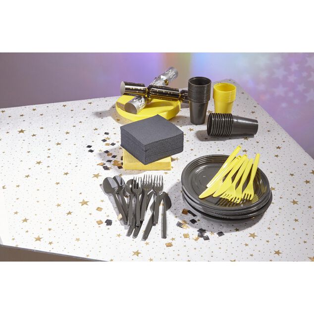 Serviette cocktail jetable 2 plis jaune canari x40