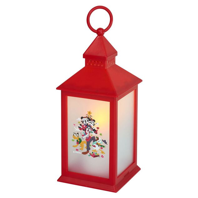 Lanterne lumineuse Disney Mickey Minnie plastique rouge 10,5x10,5xH24,5cm