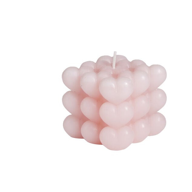 Bougie carr&eacute;e &agrave; bulles 5,5x5,5xH5,5cm