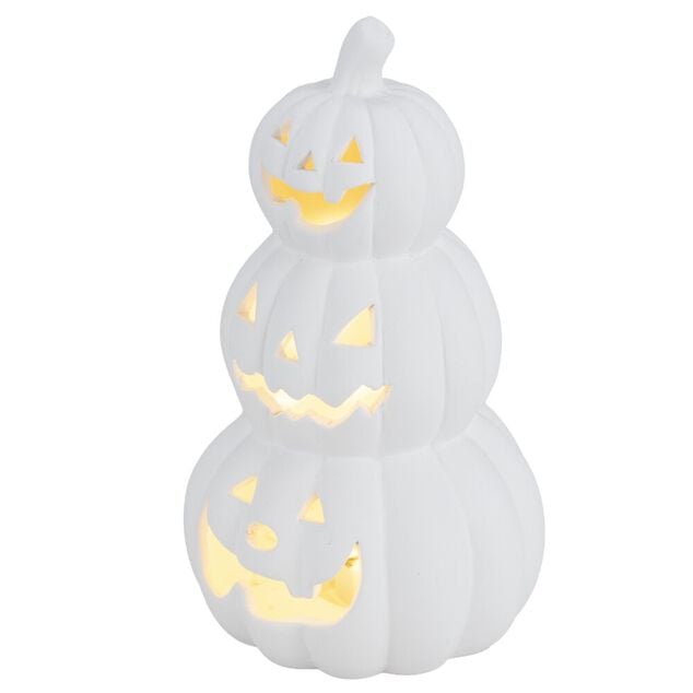 Bougeoir LED citrouille Halloween pl&acirc;tre &agrave; peindre mini peinture 3ml x8 (2 mod&egrave;les)