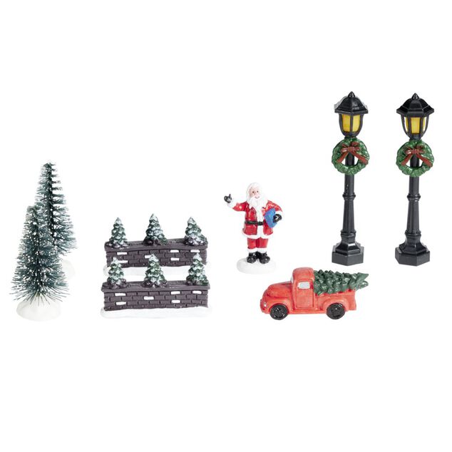 Accessoires village de No&euml;l 8 pi&egrave;ces