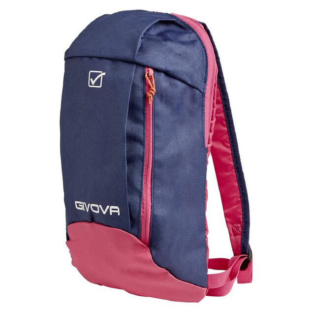 Sac &agrave; dos sport r&eacute;glable bleu et rose 24x14xH41cm