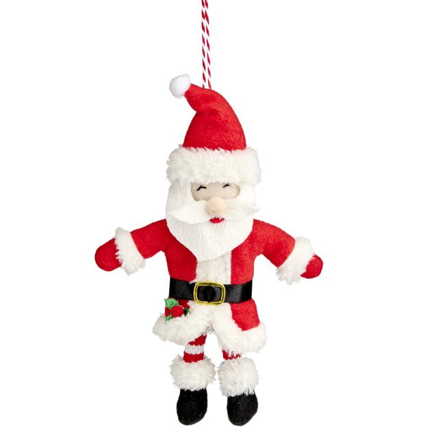 Personnage de No&euml;l &agrave; suspendre feutrine rouge et blanc (3 mod&egrave;les)