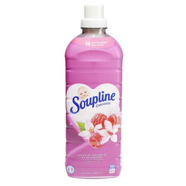 Adoucissant Soupline concentr&eacute; framboise et grenade  1L