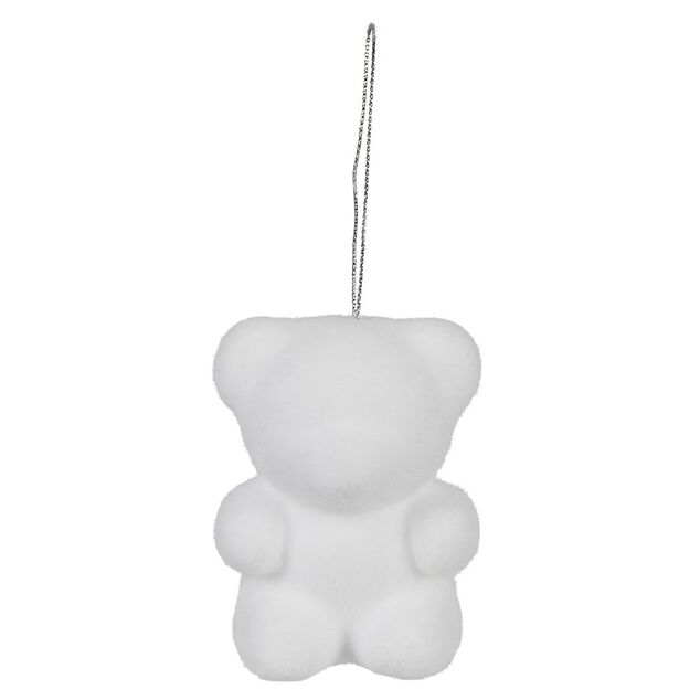 Ours blanc &agrave; suspendre No&euml;l x5