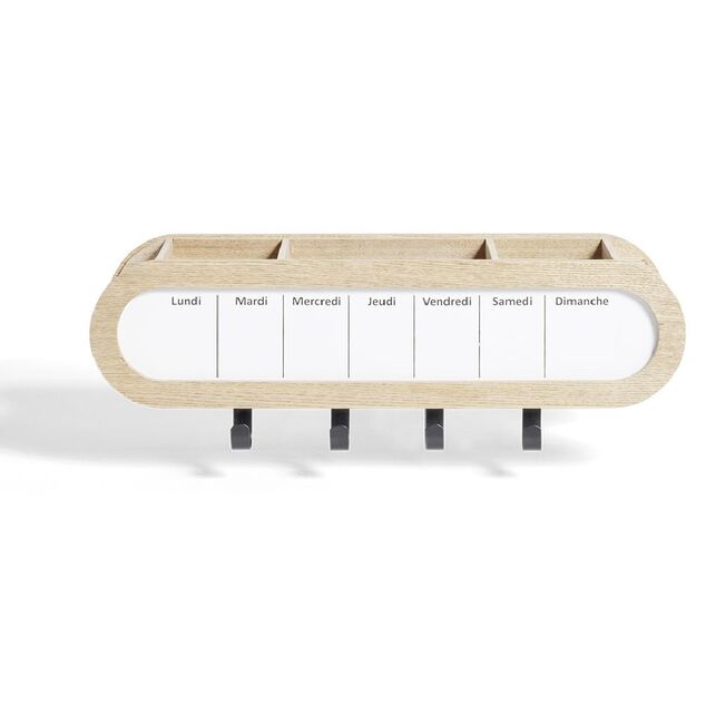 Étagère murale mémo semainier 48x15,5xH12cm