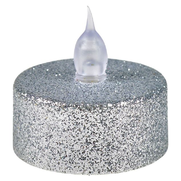 Bougie lumineuse argent&eacute;e No&euml;l x4