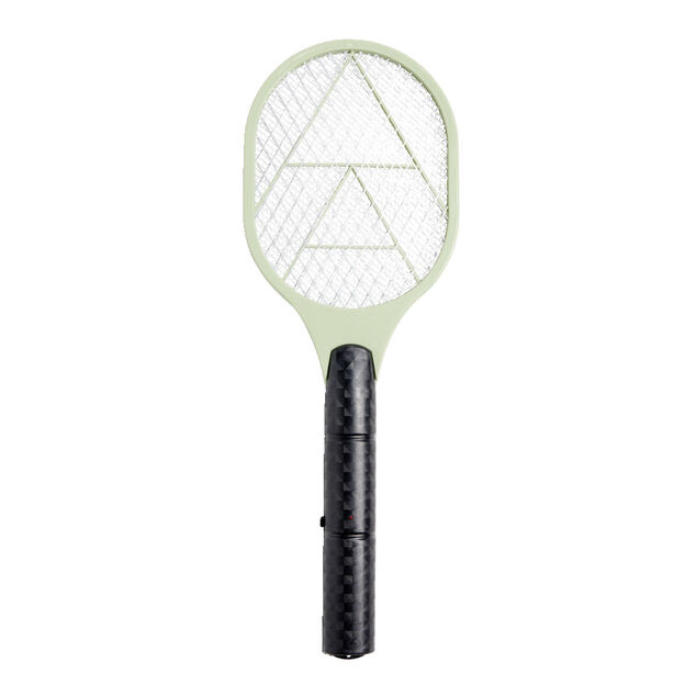 Raquette &eacute;lectrique attrape insectes &agrave; piles plastique vert