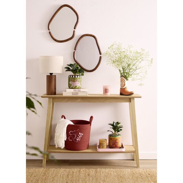 Miroir organique mural contour bois 30x40cm