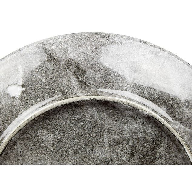 Assiette à dessert noir décor marbre gris Ø20cm