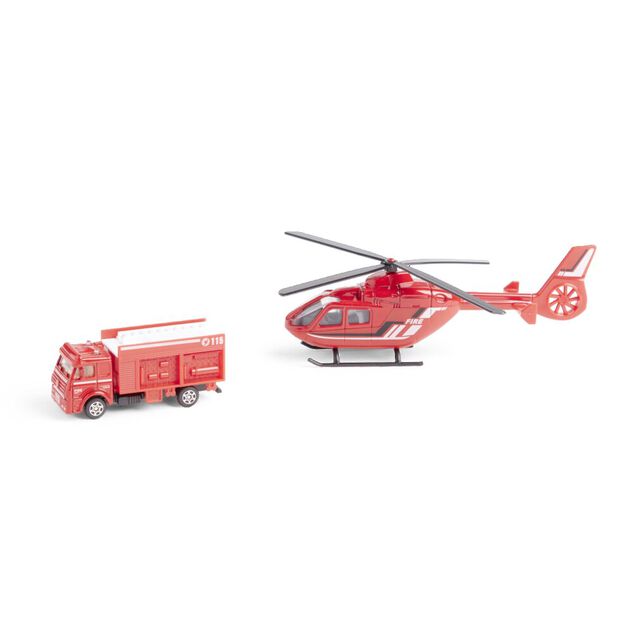 Hélicoptère avec véhicule assorti - 4 modèles