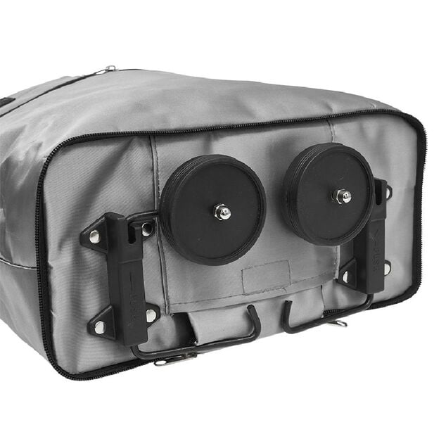 Chariot de course cabas 2-en-1 gris