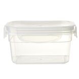 Bo&icirc;te alimentaire rectangulaire plastique transparent 18,5x9,5xH6cm