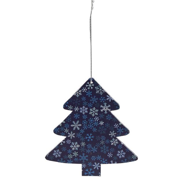 D&eacute;coration de No&euml;l en bois &agrave; suspendre L10x10 cm
