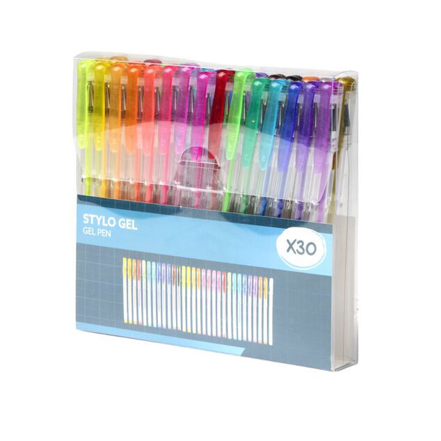 Stylo gel x30 palette multicolore L12cm