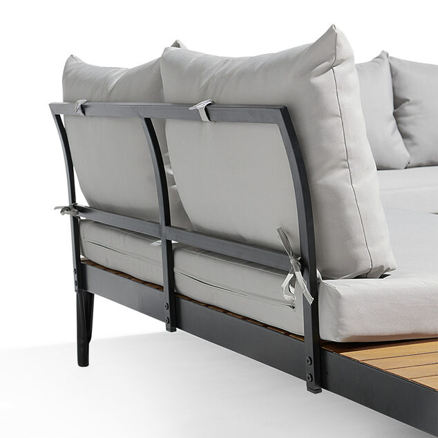 Salon de jardin Fabrik m&eacute;tal et bois certifi&eacute; FSC&reg;