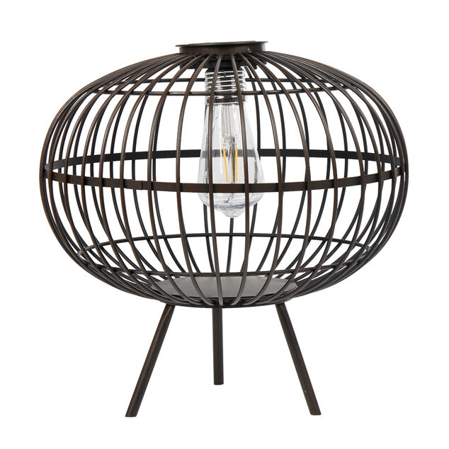 Lanterne solaire m&eacute;tal noir &agrave; poser