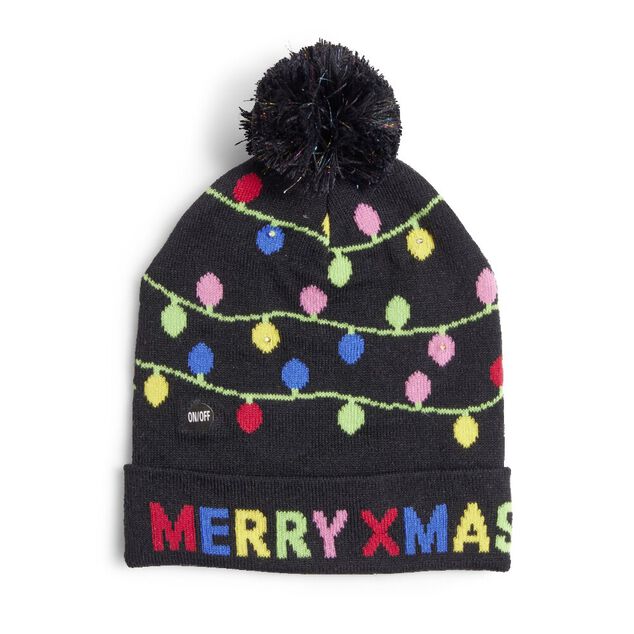 Bonnet lumineux pour adulte motif de Noël (3 modèles)