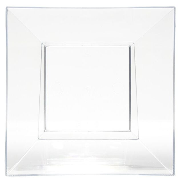 Bol plastique carr&eacute; transparent 12,4x12,4xH6,4 cm x12