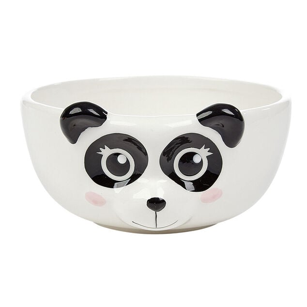 Bol forme t&ecirc;te de panda en fa&iuml;ence noir et blanc