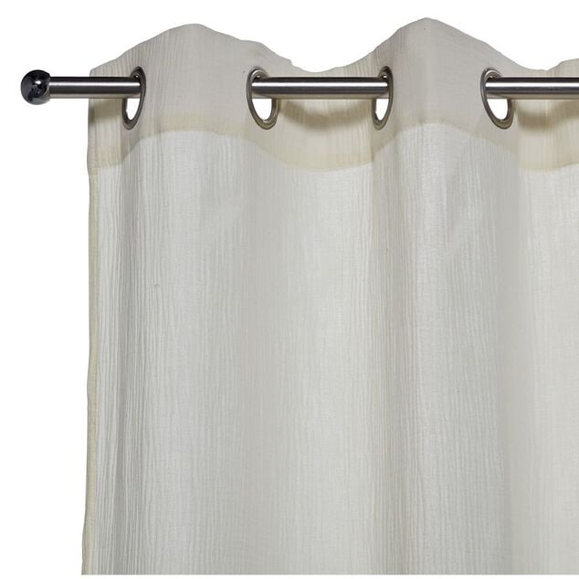 Rideau &agrave; oeillets gaze de coton beige uni 135xL240cm