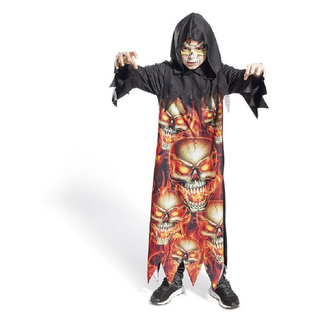 D&eacute;guisement enfant Halloween tunique cr&acirc;ne flamme 4/6ans