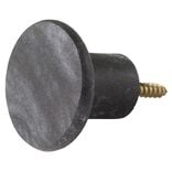 Patère murale ronde imitation marbre noir polyrésine Ø5cm