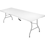 Table de jardin pliante Fiesta rectangulaire plastique blanc 244x75xH74cm