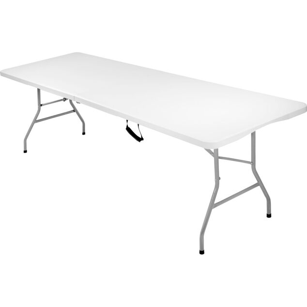 Table de jardin pliante Fiesta rectangulaire plastique blanc 244x75xH74cm