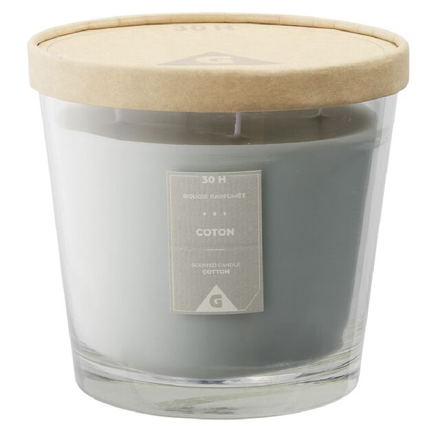 Bougie parfum&eacute;e dans verre senteur coton &Oslash;13,5xH12,5cm 30H