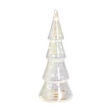 Sapin miniature holographique en verre 15LED Ø9,5xH26cm