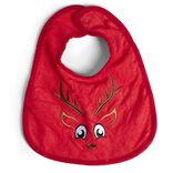 Bavoir 1er Noël brodé renne 26x34cm