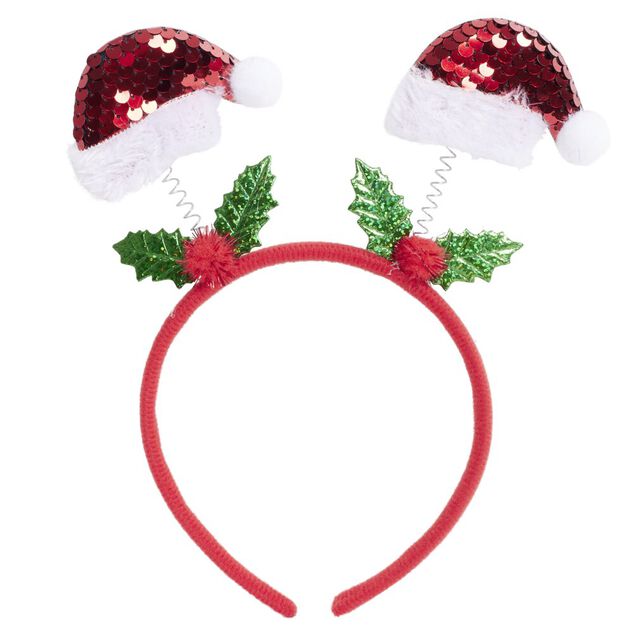 Serre-t&ecirc;te No&euml;l avec ressort 20x22cm (2 mod&egrave;les P&egrave;re No&euml;l ou sapin)