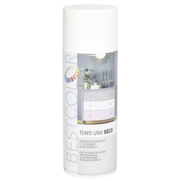 Peinture a&eacute;rosol blanc brillant int/ext 400ml