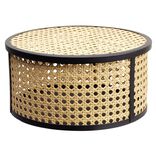 Bo&icirc;te d&eacute;co cannage rotin naturel noir &Oslash;26 cm