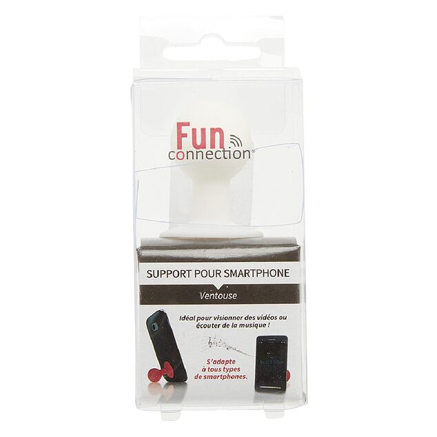 Support t&eacute;l&eacute;phone portable boule &agrave; ventouse