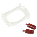 Dentier de vampire Blood avec capsule de sang x2