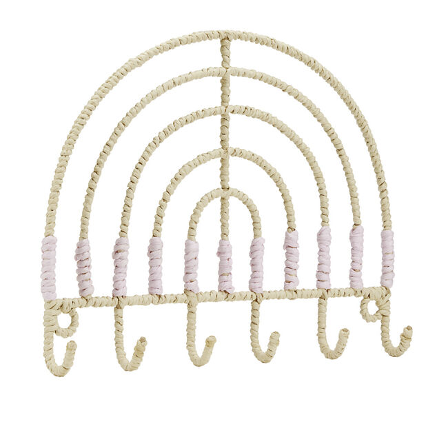 Support 6 crochets papier enroulé et coton 32x33cm (2 modèles)