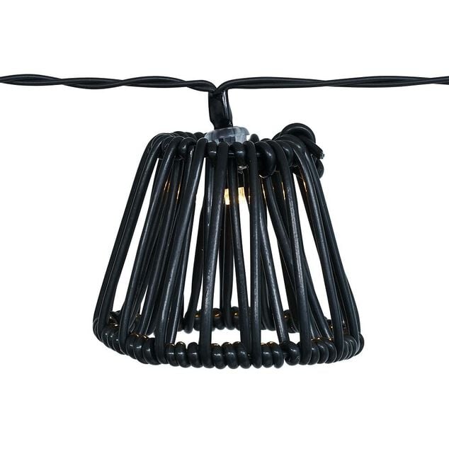 Guirlande solaire 10 LED design filaire noir 2,7m